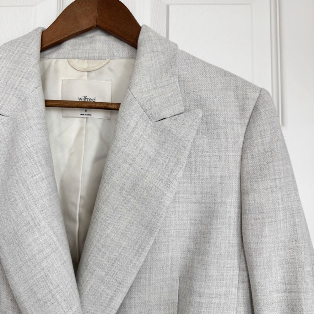 Wilfred Light Gray Double-Breasted Blazer - Picture 8 of 15